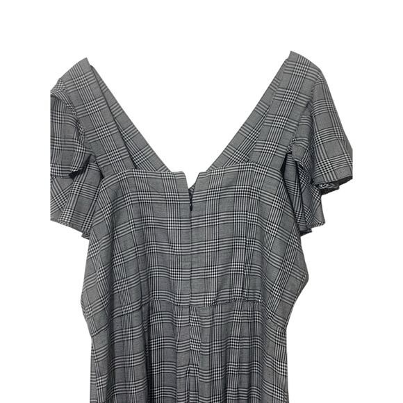 Laundry by Shelli Segal Glen Plaid Jumpsuit Cropped One Pc BLack White sz 12‎ - Picture 7 of 12
